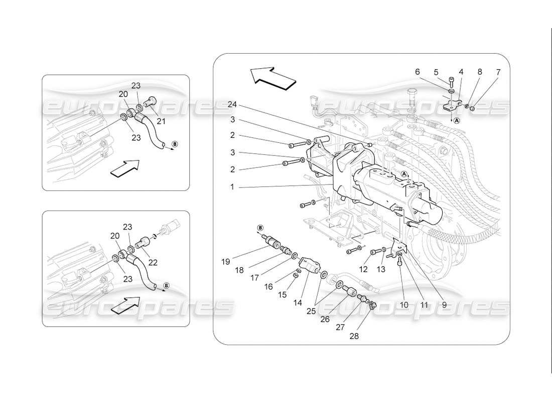 a part diagram from the maserati quattroporte m139 (2005-2013) parts catalogue