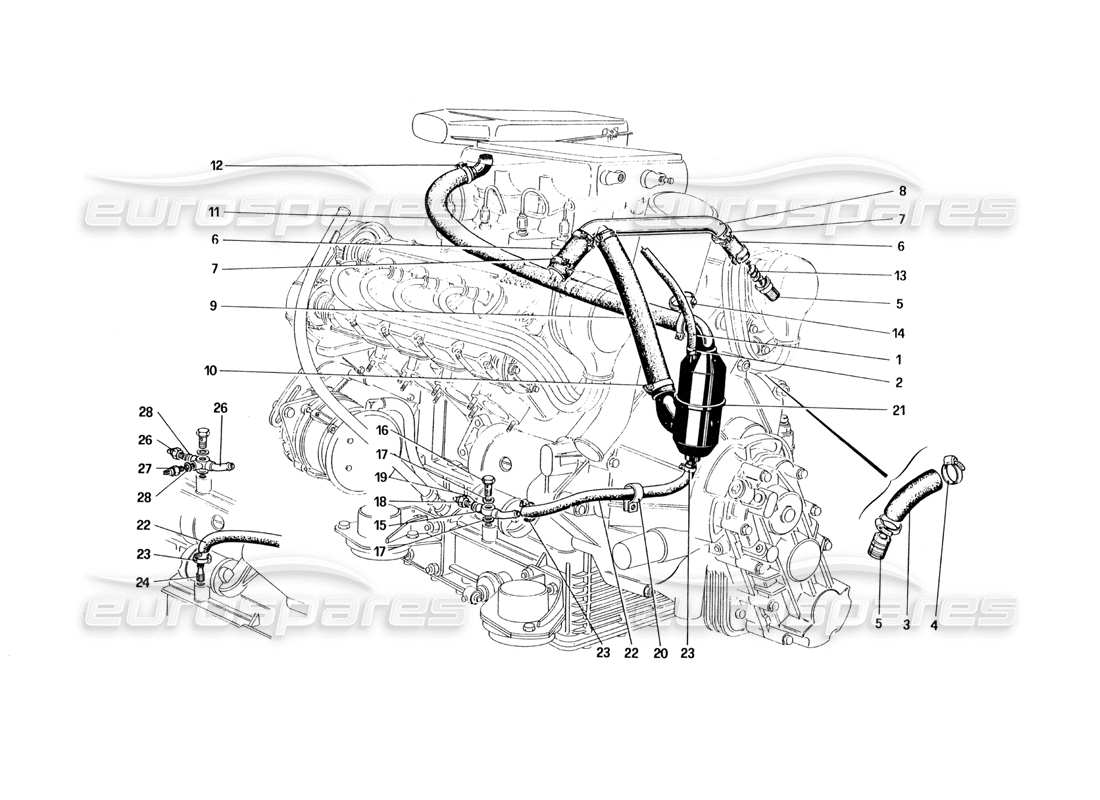 a part diagram from the ferrari 328 parts catalogue