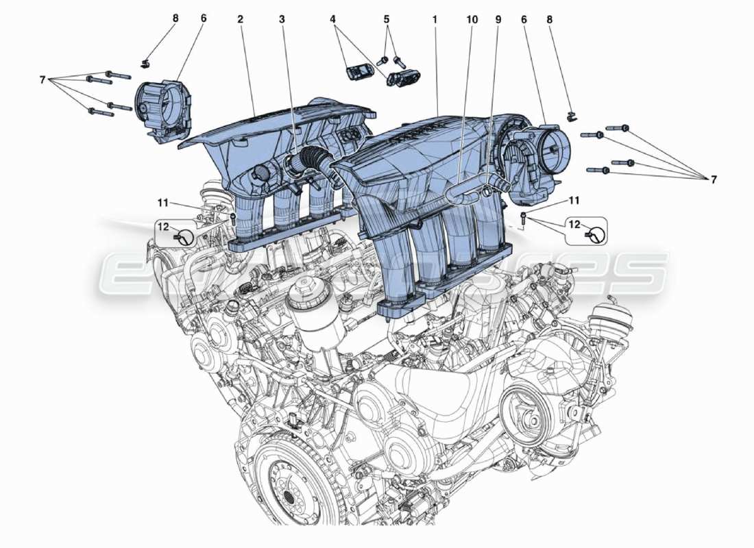 a part diagram from the Ferrari 488 Challenge parts catalogue