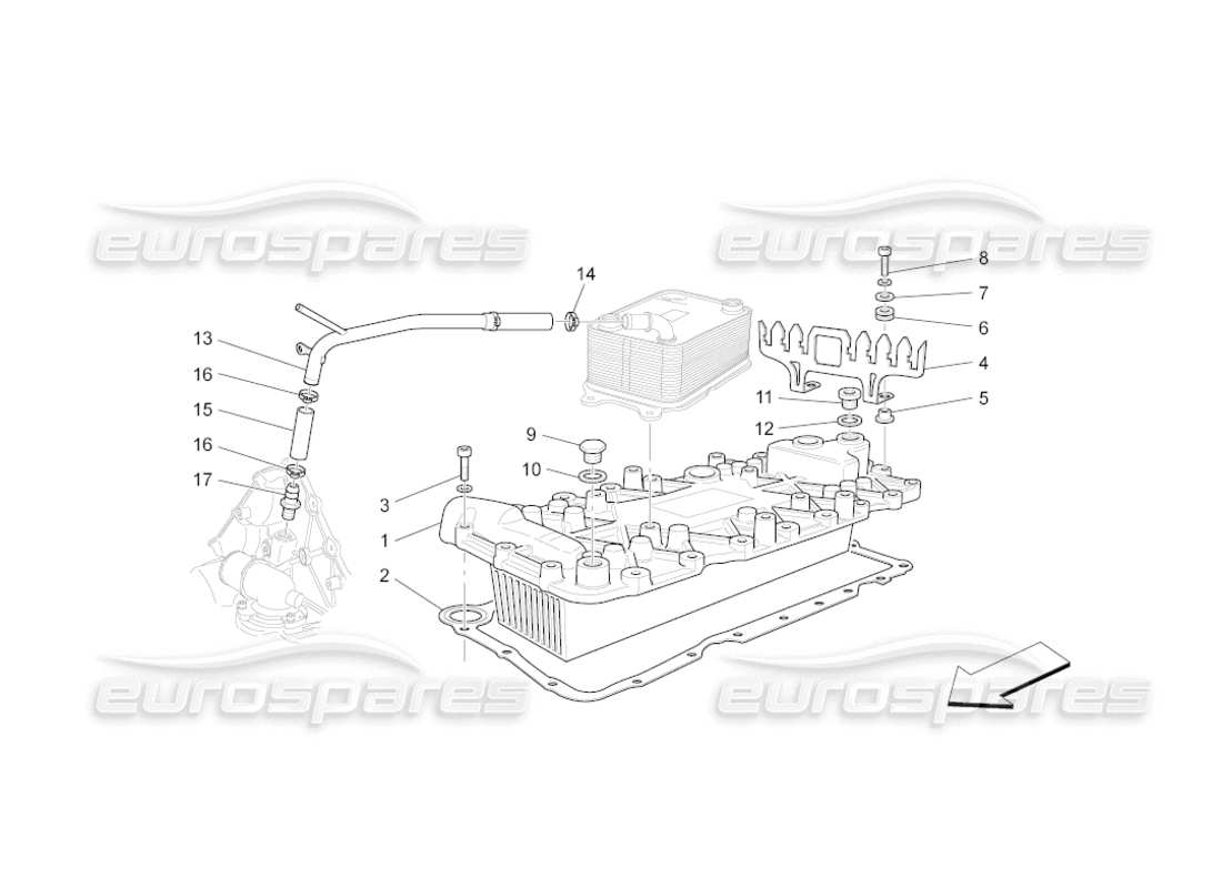 a part diagram from the maserati grancabrio parts catalogue