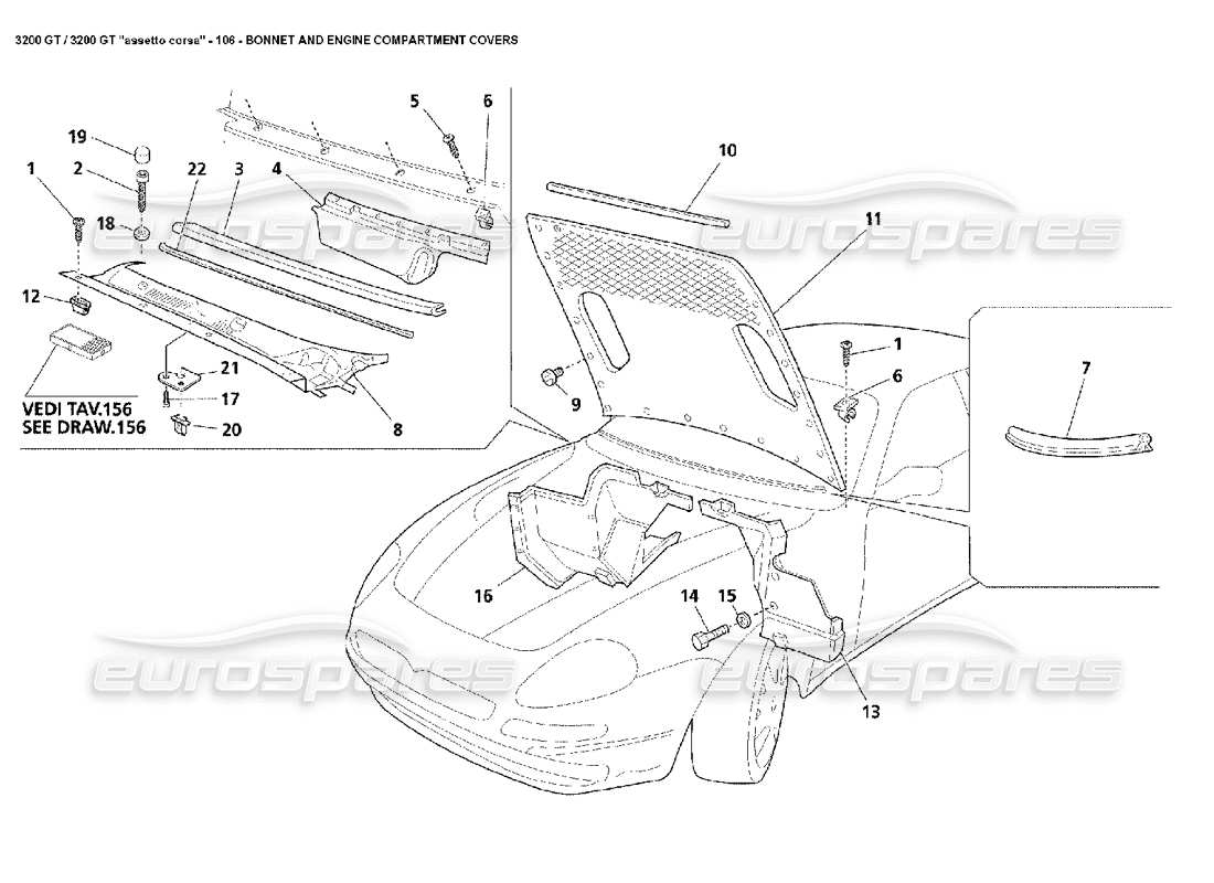 VIEW PARTS DIAGRAMS FROM THE MASERATI 3200 PARTS CATALOGUE a part diagram from the maserati 3200 parts catalogue