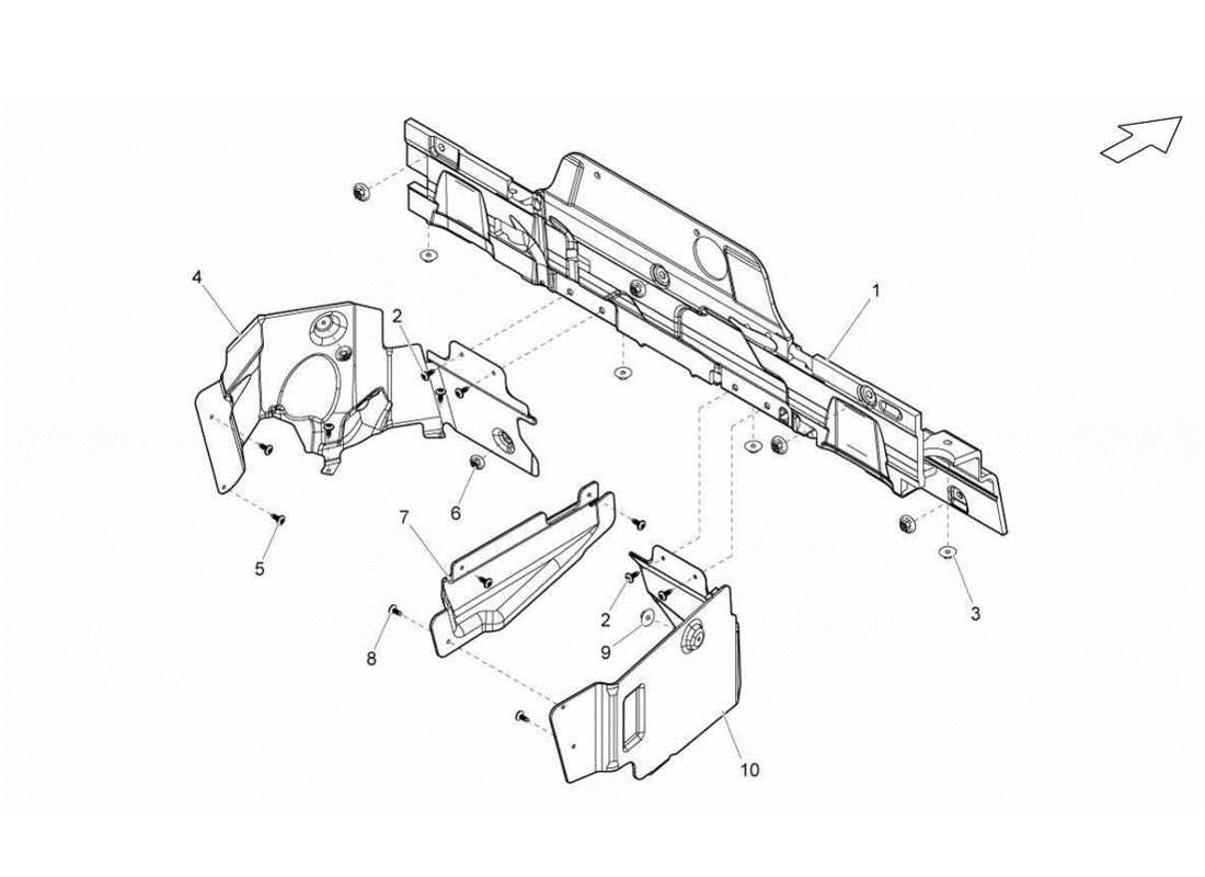 a part diagram from the Lamborghini Gallardo LP560-4s update parts catalogue