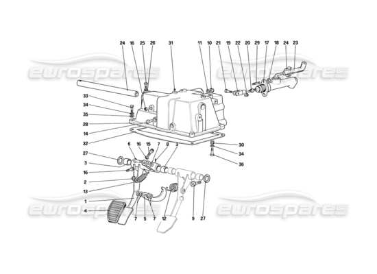 a part diagram from the ferrari mondial parts catalogue