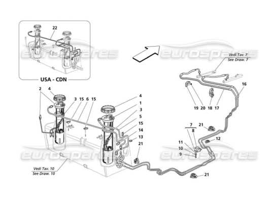 a part diagram from the maserati 4200 gransport (2005) parts catalogue