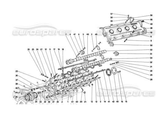 a part diagram from the ferrari mondial parts catalogue