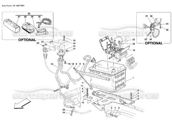 a part diagram from the ferrari enzo parts catalogue