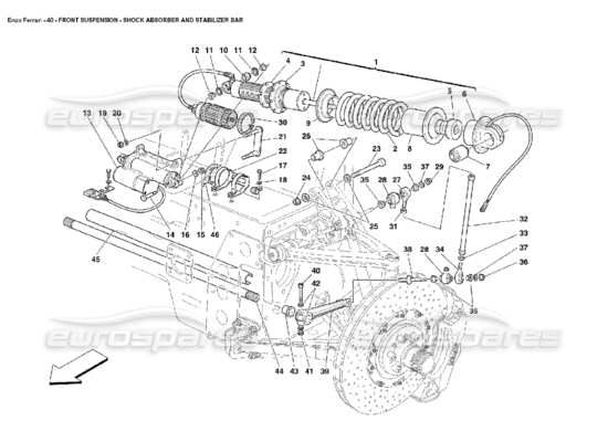 a part diagram from the ferrari enzo parts catalogue