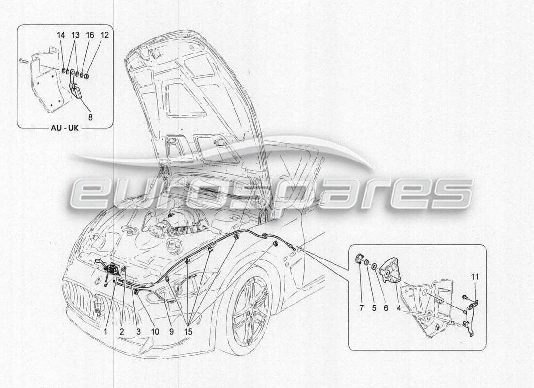 a part diagram from the maserati grancabrio parts catalogue