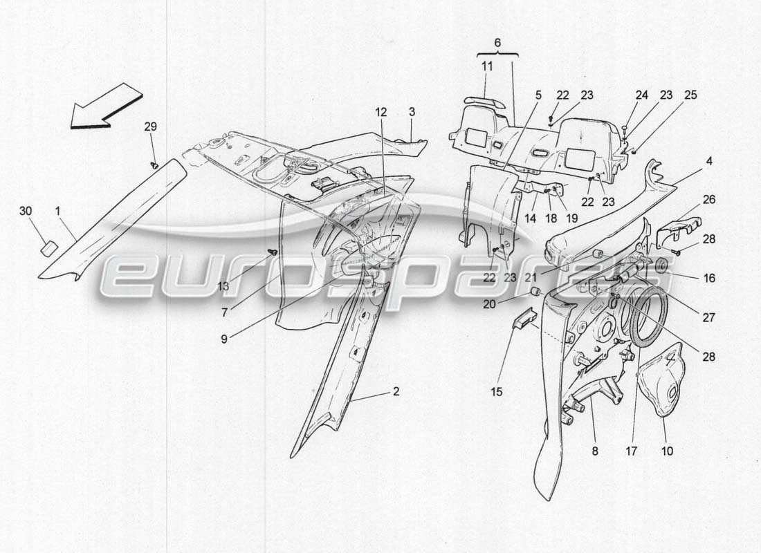VIEW PARTS DIAGRAMS FROM THE MASERATI GRANCABRIO MC CENTENARIO PARTS CATALOGUE a part diagram from the maserati grancabrio mc centenario parts catalogue