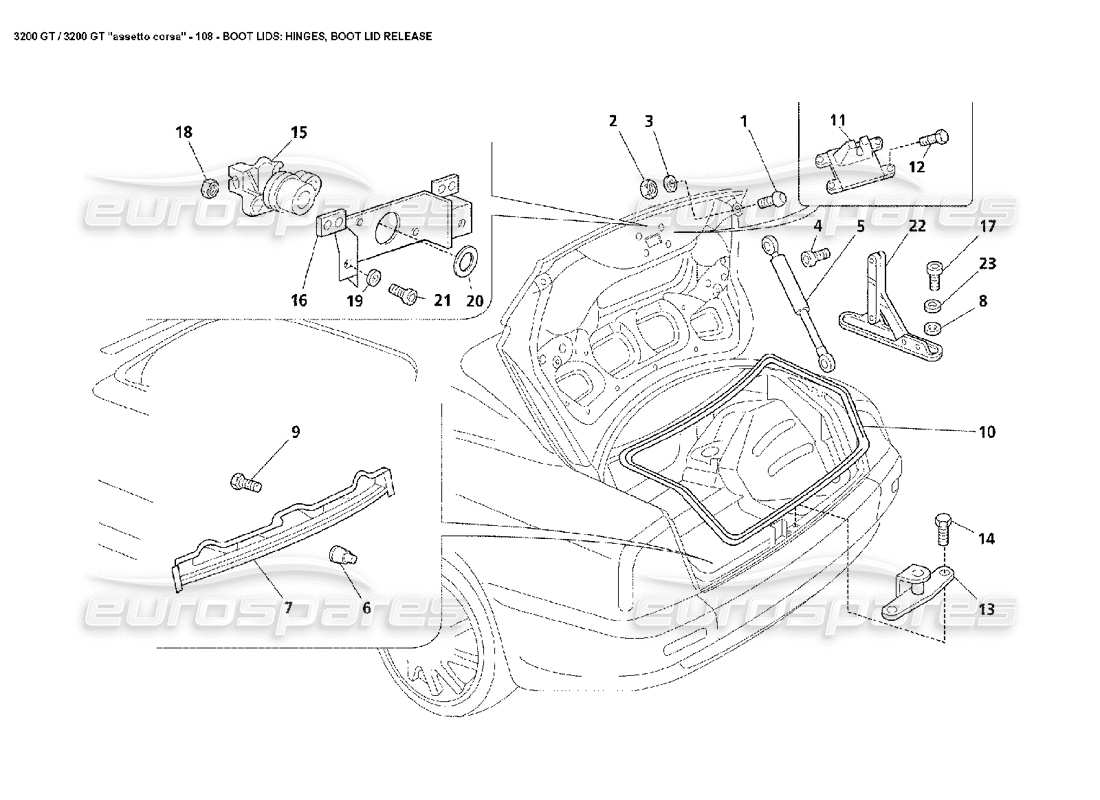 a part diagram from the Maserati 3200 GT/GTA/Assetto Corsa parts catalogue