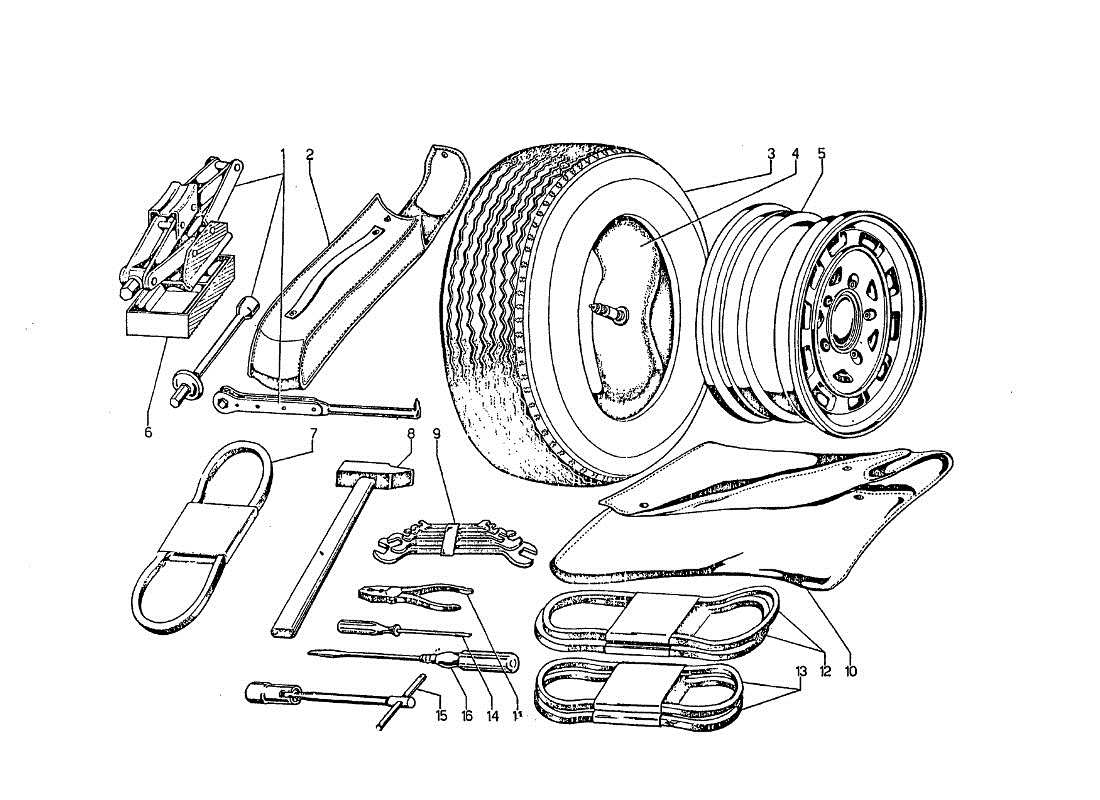 a part diagram from the lamborghini jarama parts catalogue