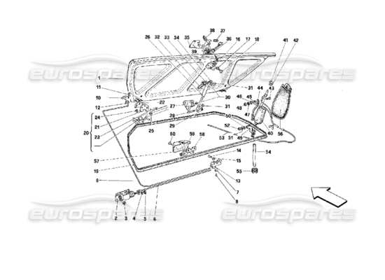 a part diagram from the ferrari mondial parts catalogue