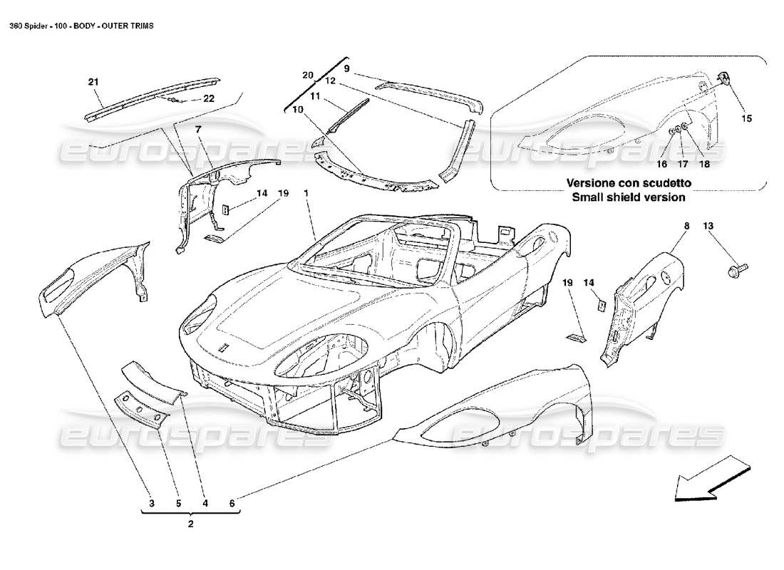 a part diagram from the ferrari 360 parts catalogue