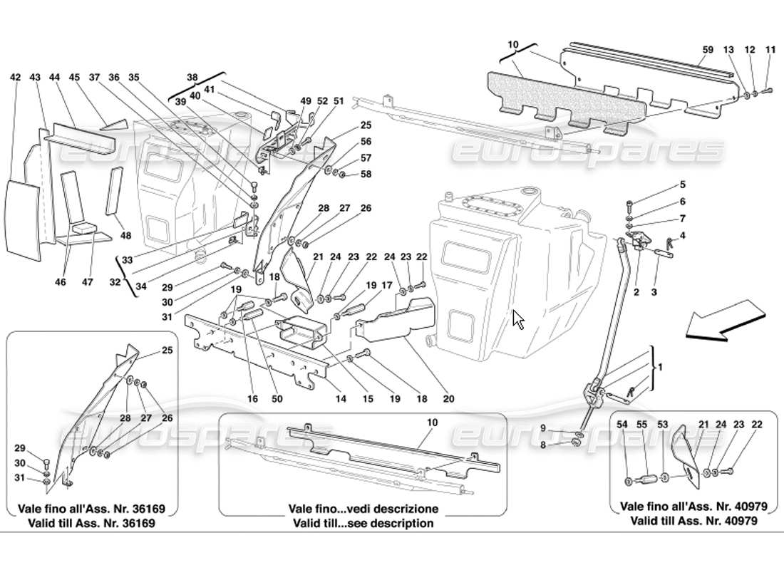 a part diagram from the ferrari 360 modena parts catalogue