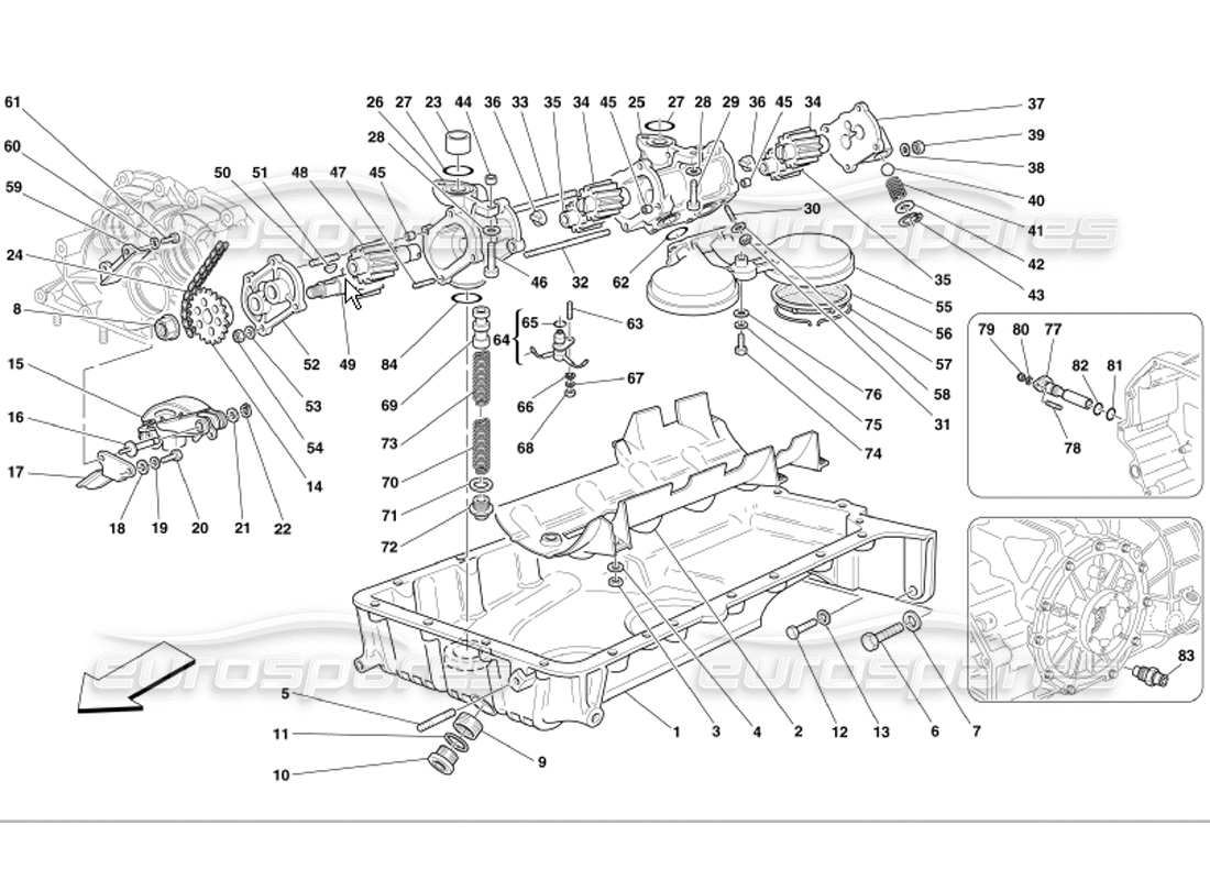 a part diagram from the ferrari 360 modena parts catalogue