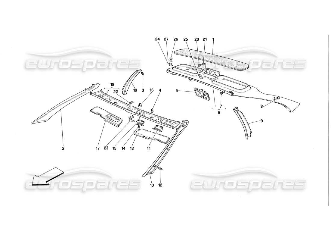 VIEW PARTS DIAGRAMS FROM THE FERRARI 348 PARTS CATALOGUE a part diagram from the ferrari 348 parts catalogue