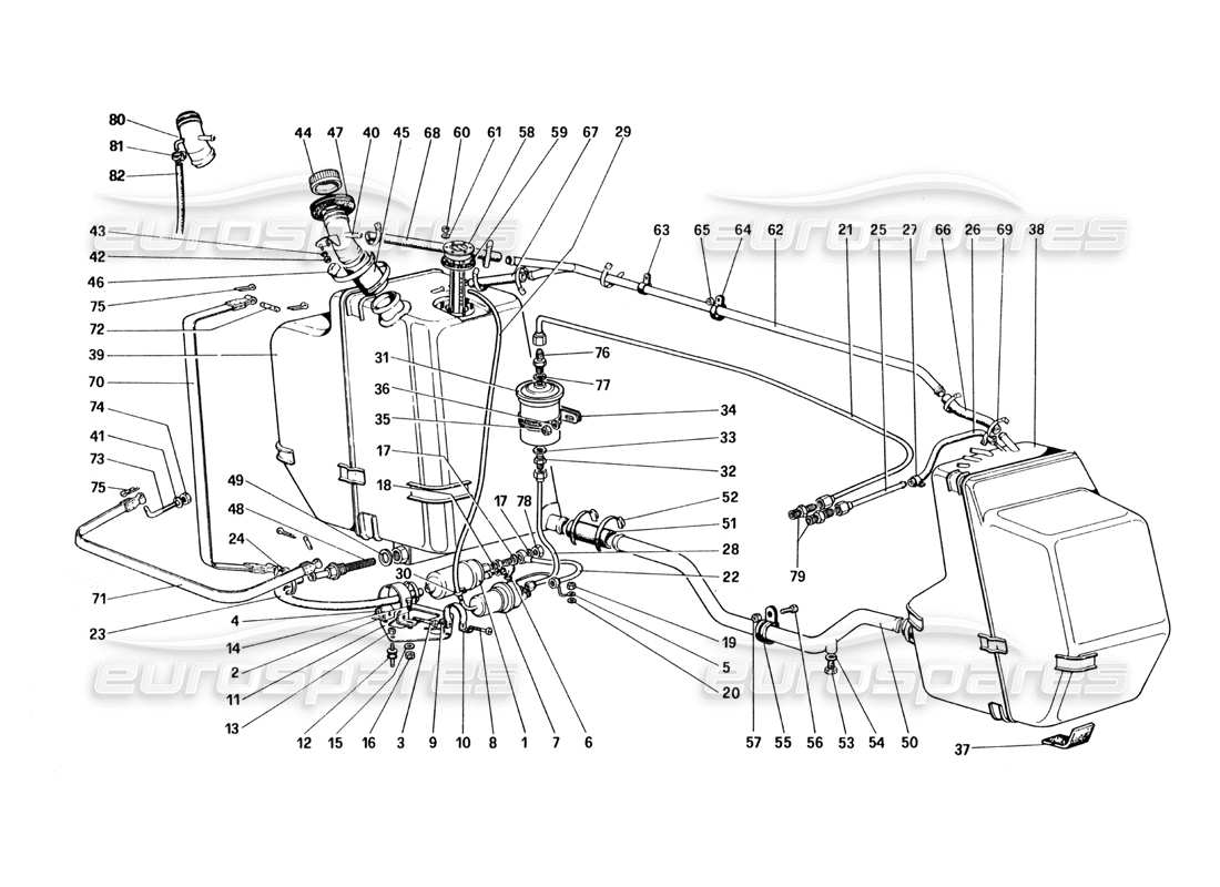 a part diagram from the ferrari 328 parts catalogue