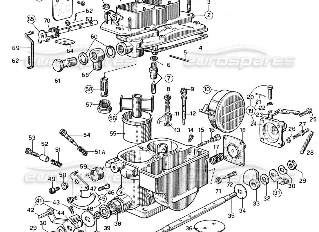 a part diagram from the ferrari 330 and 365 parts catalogue