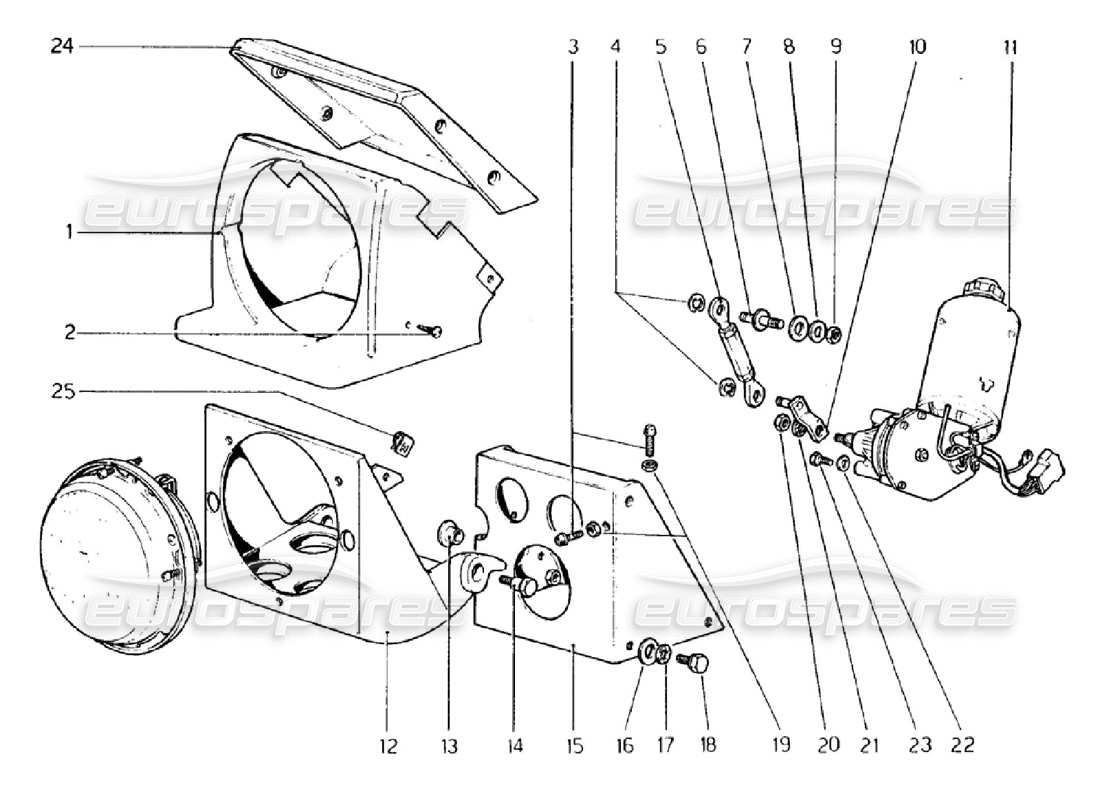 a part diagram from the ferrari 308 gtb (1976) parts catalogue