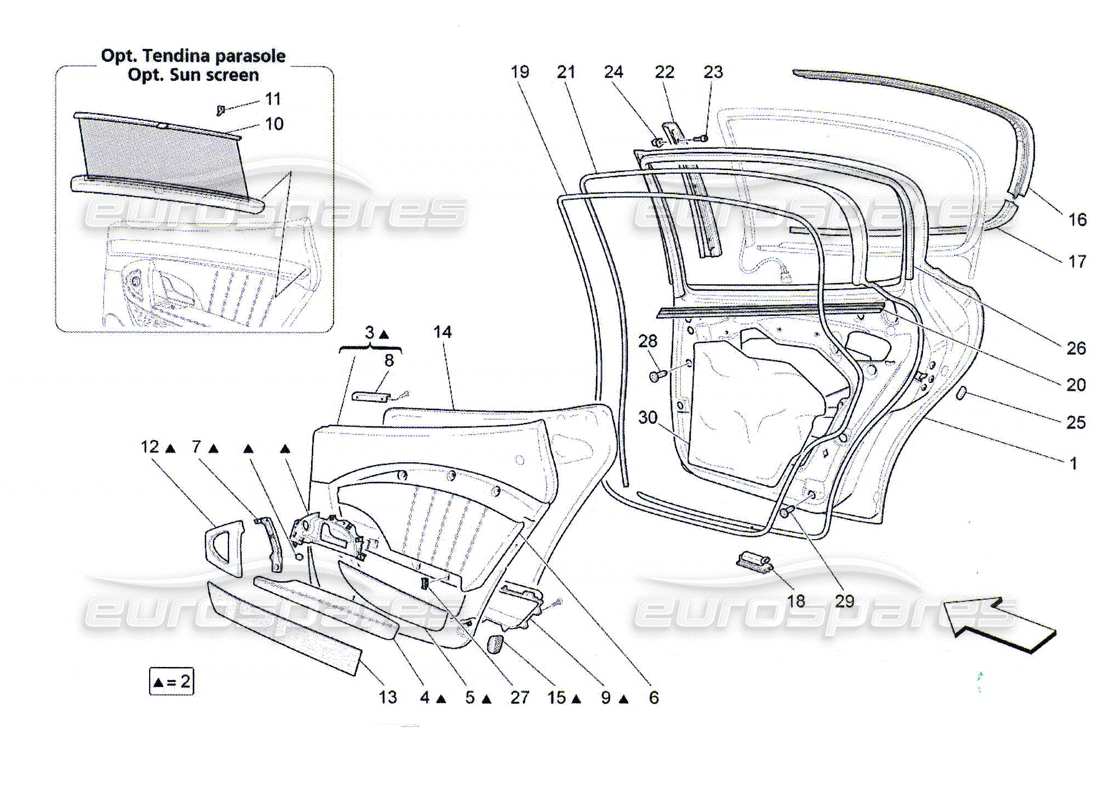 a part diagram from the maserati qtp. (2010) 4.7 parts catalogue