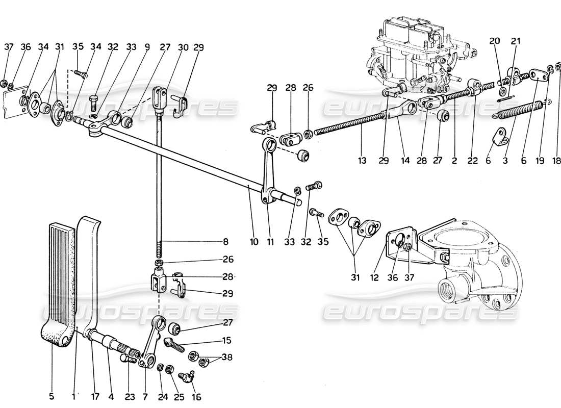 VIEW PARTS DIAGRAMS FROM THE FERRARI 330 AND 365 PARTS CATALOGUE a part diagram from the ferrari 330 and 365 parts catalogue