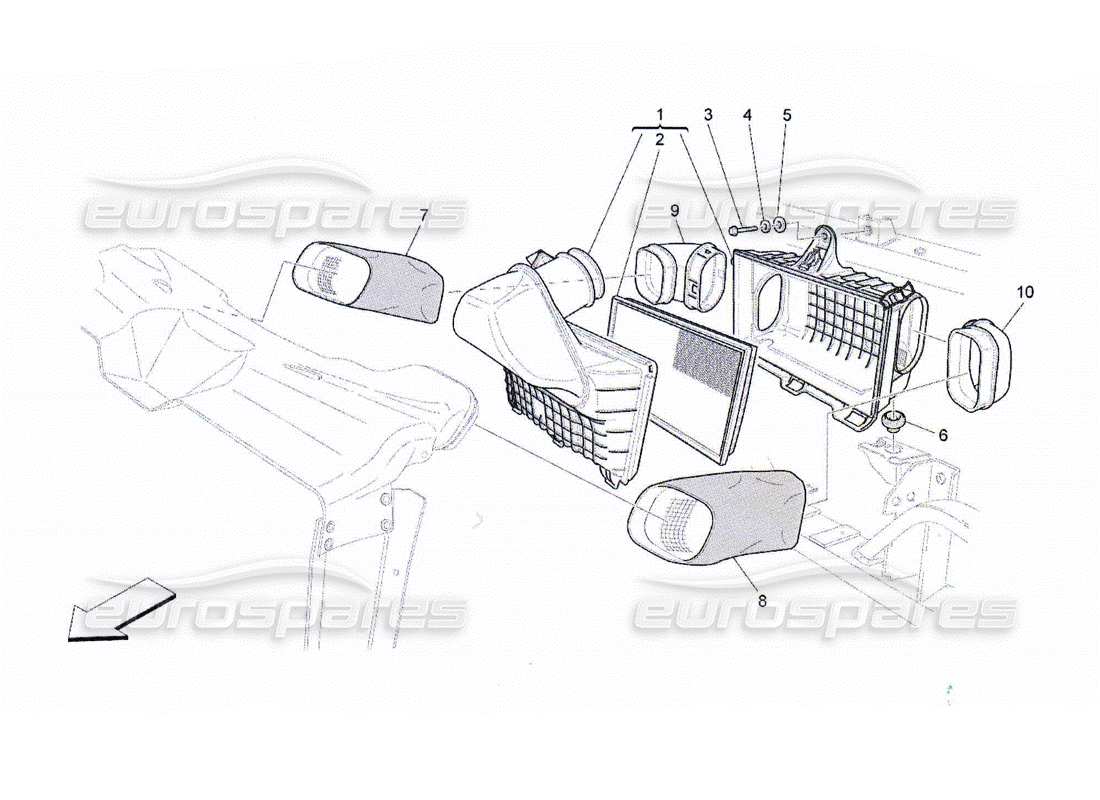 a part diagram from the maserati qtp. (2010) 4.2 parts catalogue