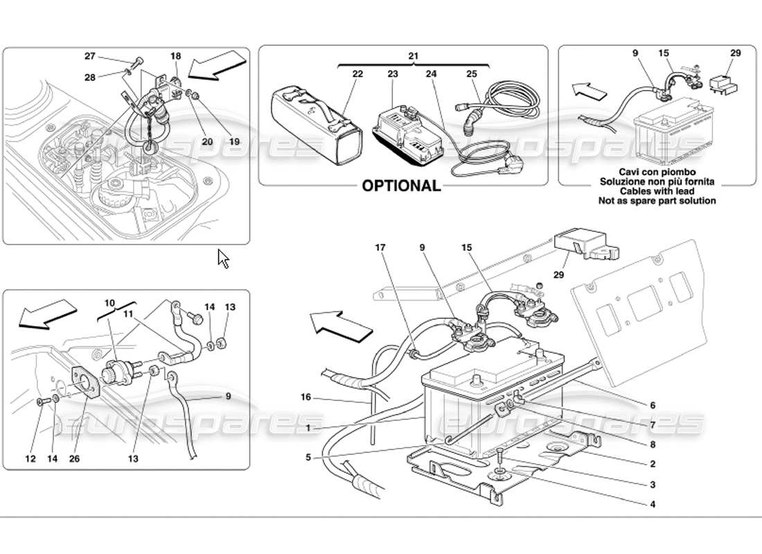 a part diagram from the Ferrari 360 Modena parts catalogue