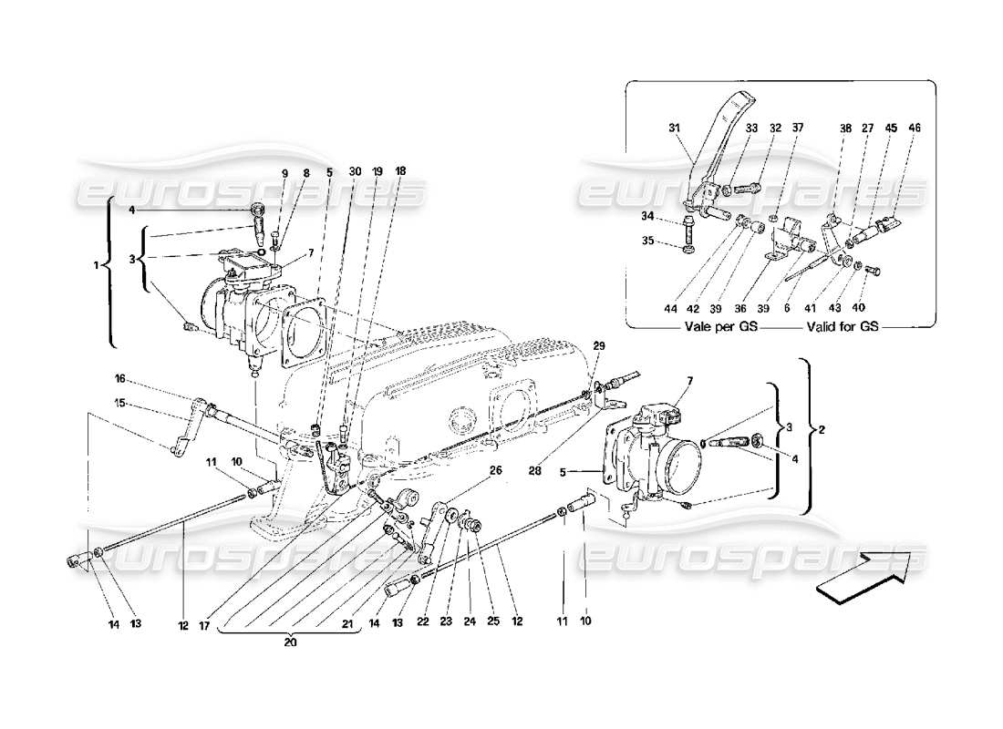 a part diagram from the ferrari 348 (2.7 motronic) parts catalogue