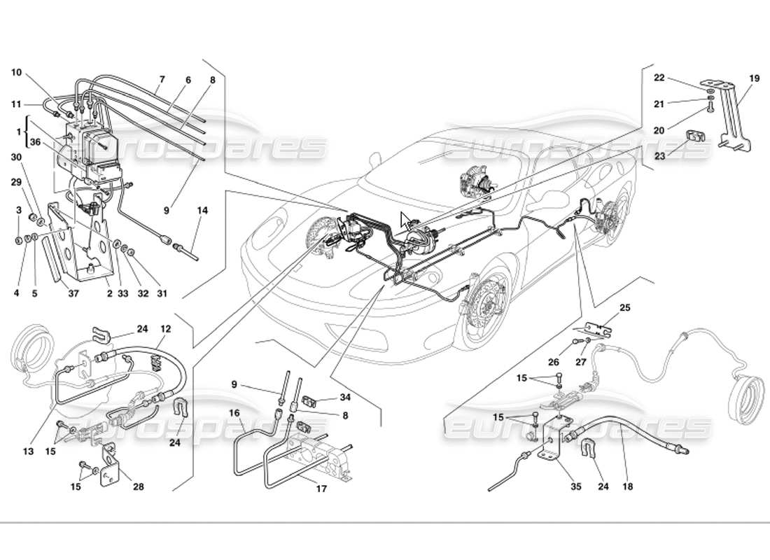 a part diagram from the ferrari 360 parts catalogue