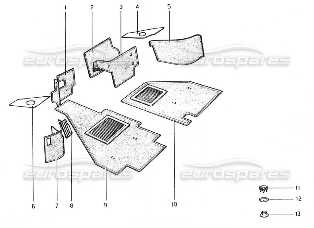 a part diagram from the Ferrari 308 GTB (1976) parts catalogue