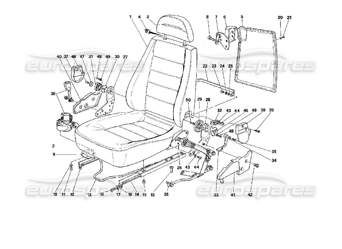 a part diagram from the ferrari mondial 3.4 t coupe/cabrio parts catalogue