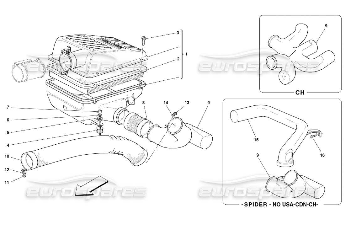 a part diagram from the ferrari 355 parts catalogue