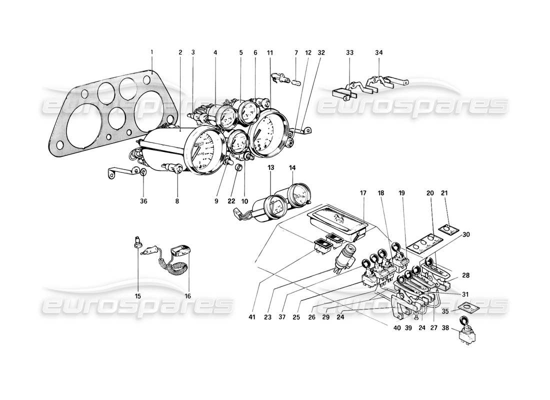 a part diagram from the ferrari 308 (1981) gtbi/gtsi parts catalogue