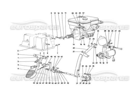 a part diagram from the ferrari mondial parts catalogue