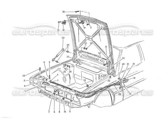 a part diagram from the maserati biturbo (1983-1995) parts catalogue