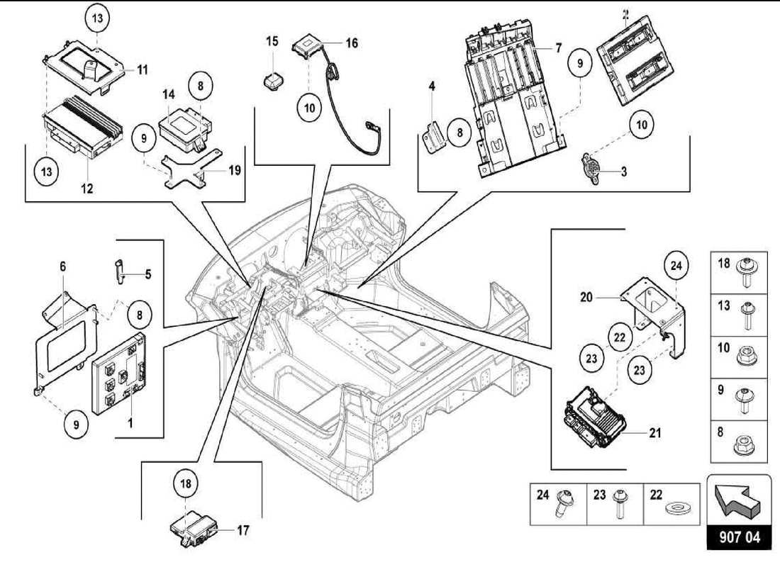 lamborghini centenario spider electronic control units parts diagram