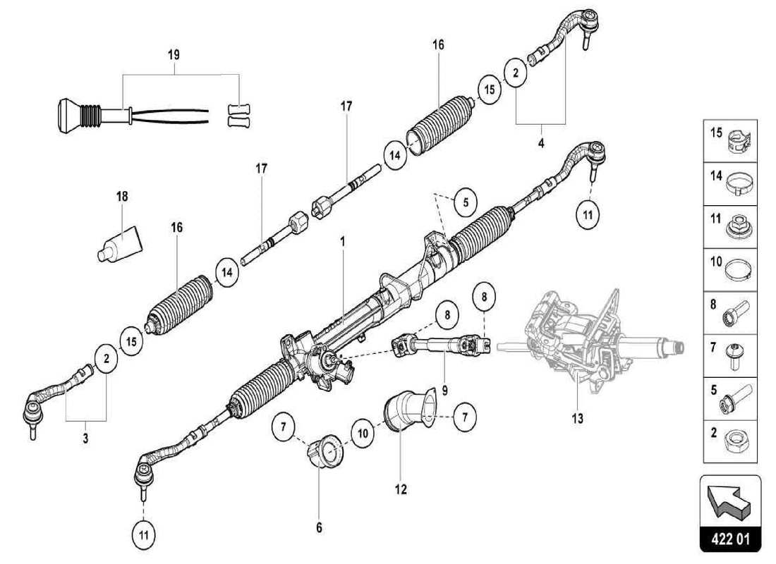 lamborghini centenario spider steering rod parts diagram
