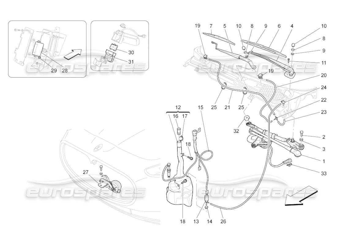 maserati grancabrio (2010) 4.7 external vehicle devices part diagram