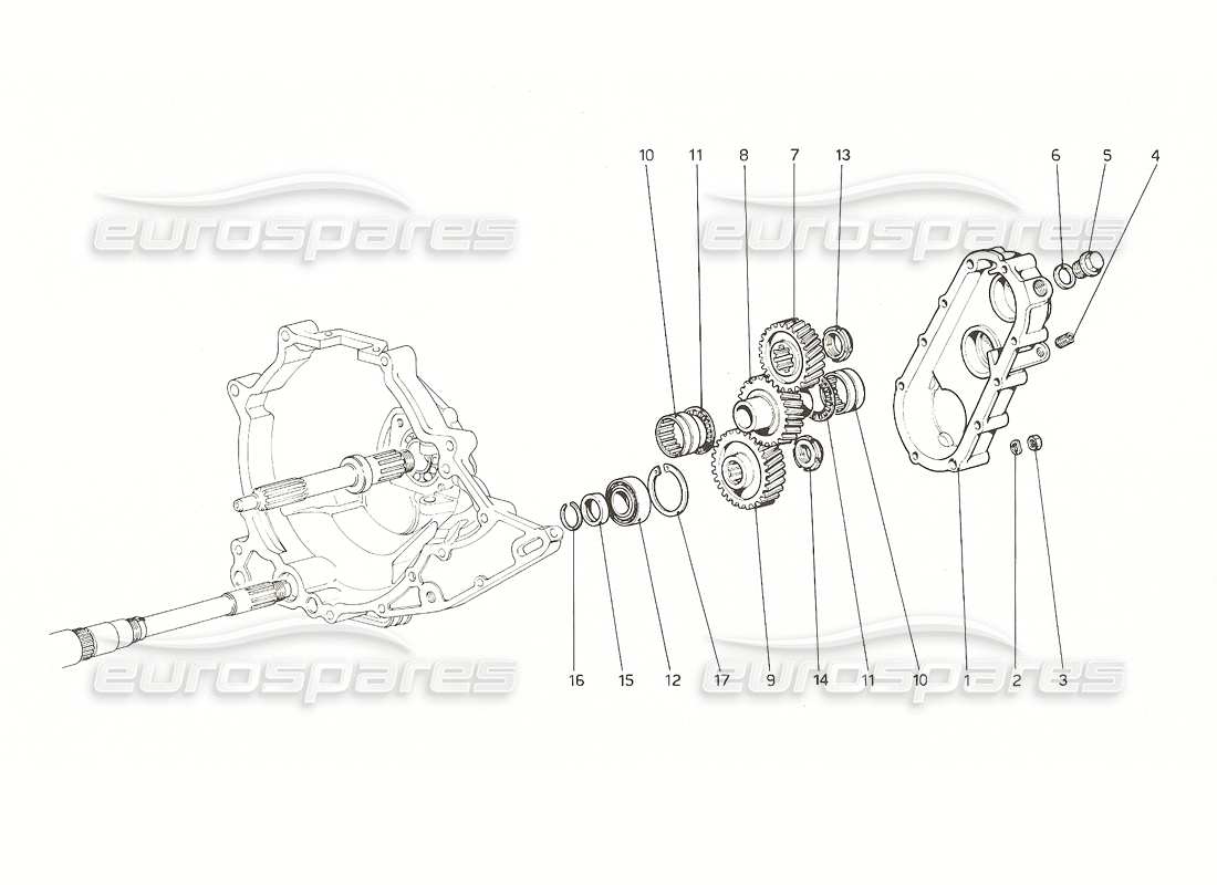 ferrari 308 gt4 dino (1976) gearbox transmission parts diagram