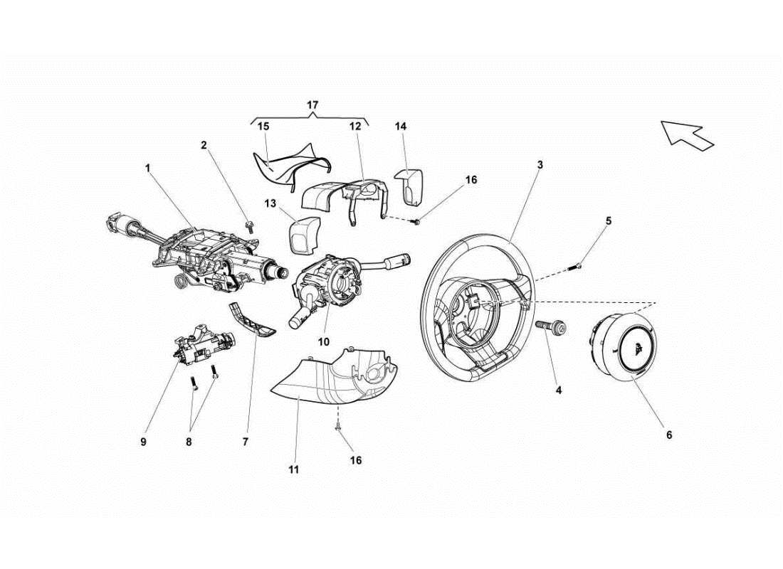 LAMBORGHINI GALLARDO STS II SC STEERING PART DIAGRAM lamborghini gallardo sts ii sc steering part diagram