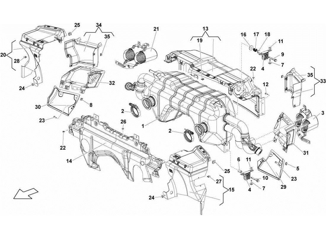 LAMBORGHINI GALLARDO STS II SC EXHAUST SYSTEM PART DIAGRAM lamborghini gallardo sts ii sc exhaust system part diagram