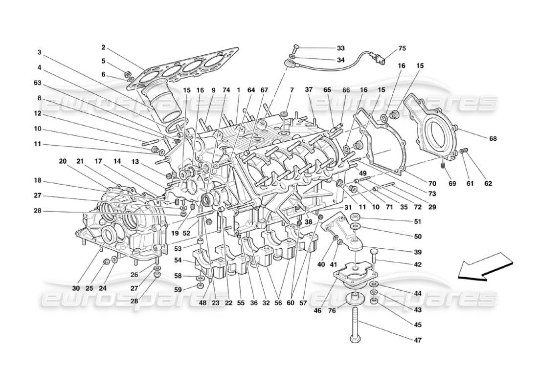ferrari 360 challenge stradale crankcase parts diagram
