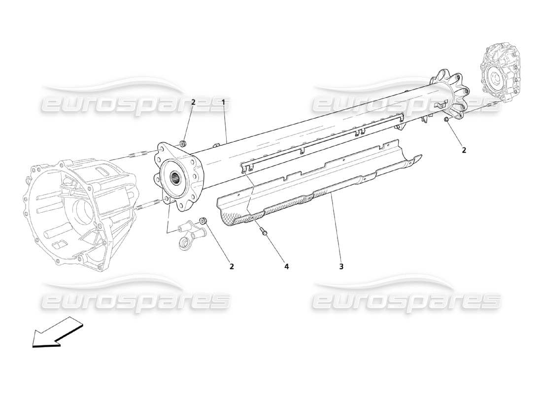 maserati qtp. (2003) 4.2 transmission tube parts diagram