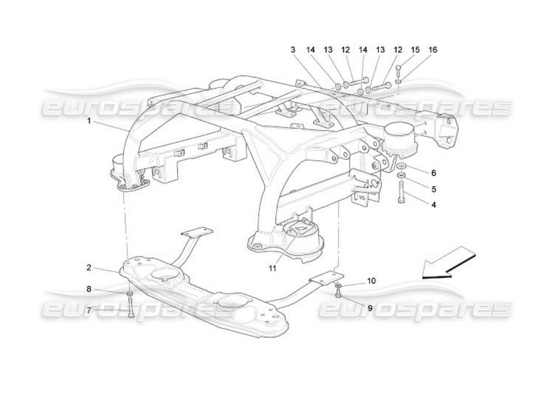 maserati qtp. (2005) 4.2 rear chassis part diagram