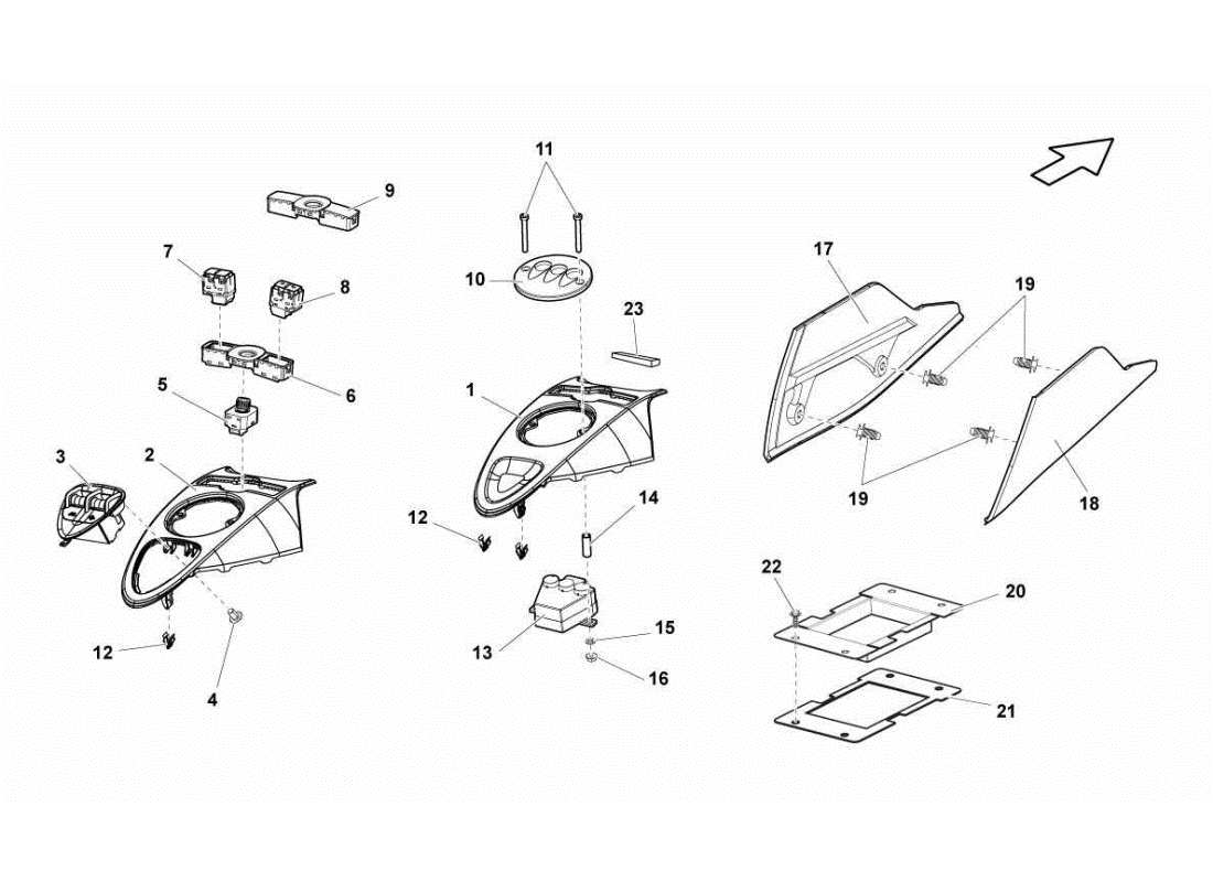 LAMBORGHINI GALLARDO STS II SC FRONT TUNNEL PART DIAGRAM lamborghini gallardo sts ii sc front tunnel part diagram