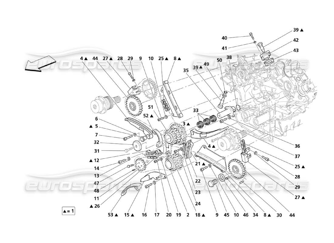 maserati qtp. (2003) 4.2 timing parts diagram