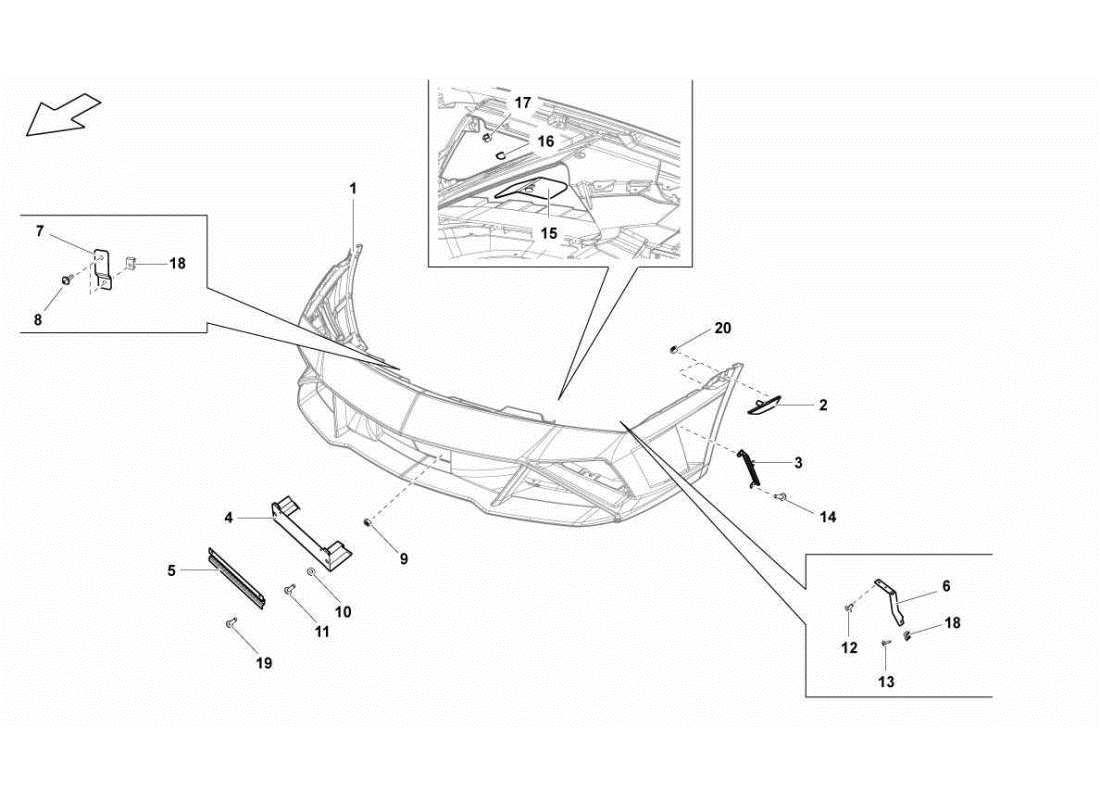 LAMBORGHINI GALLARDO STS II SC FRONT BUMPERS PART DIAGRAM lamborghini gallardo sts ii sc front bumpers part diagram