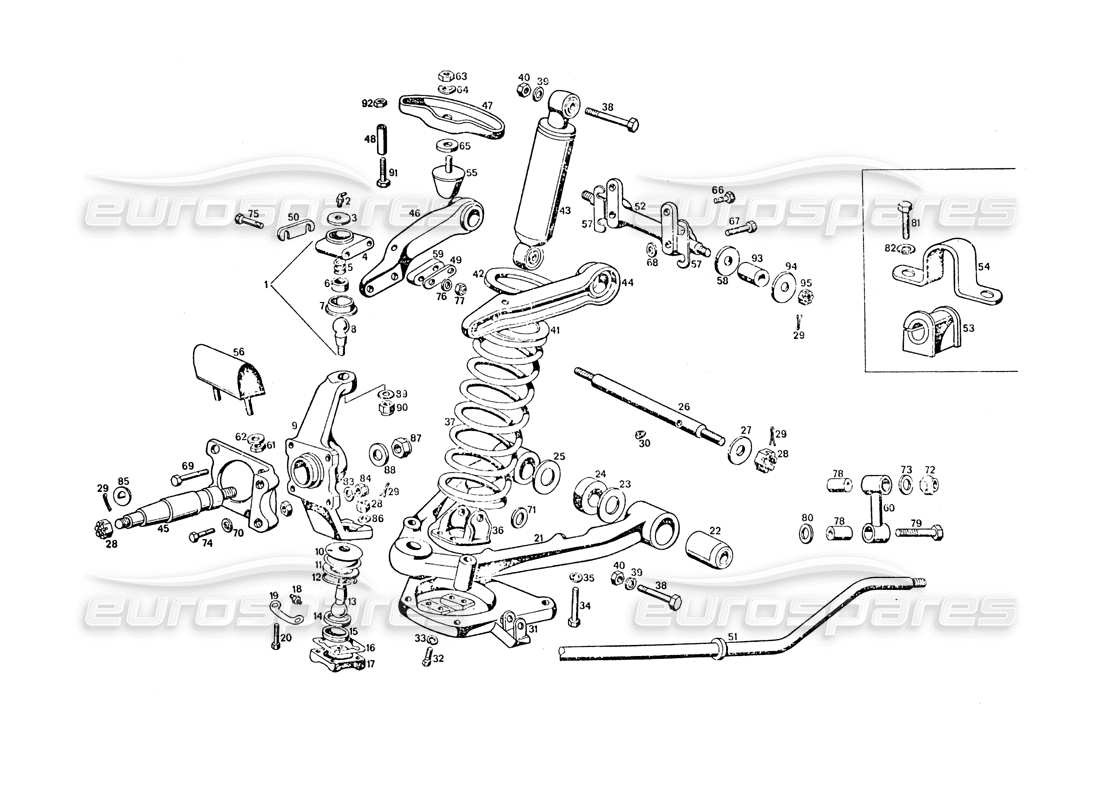 maserati khamsin front suspension parts diagram