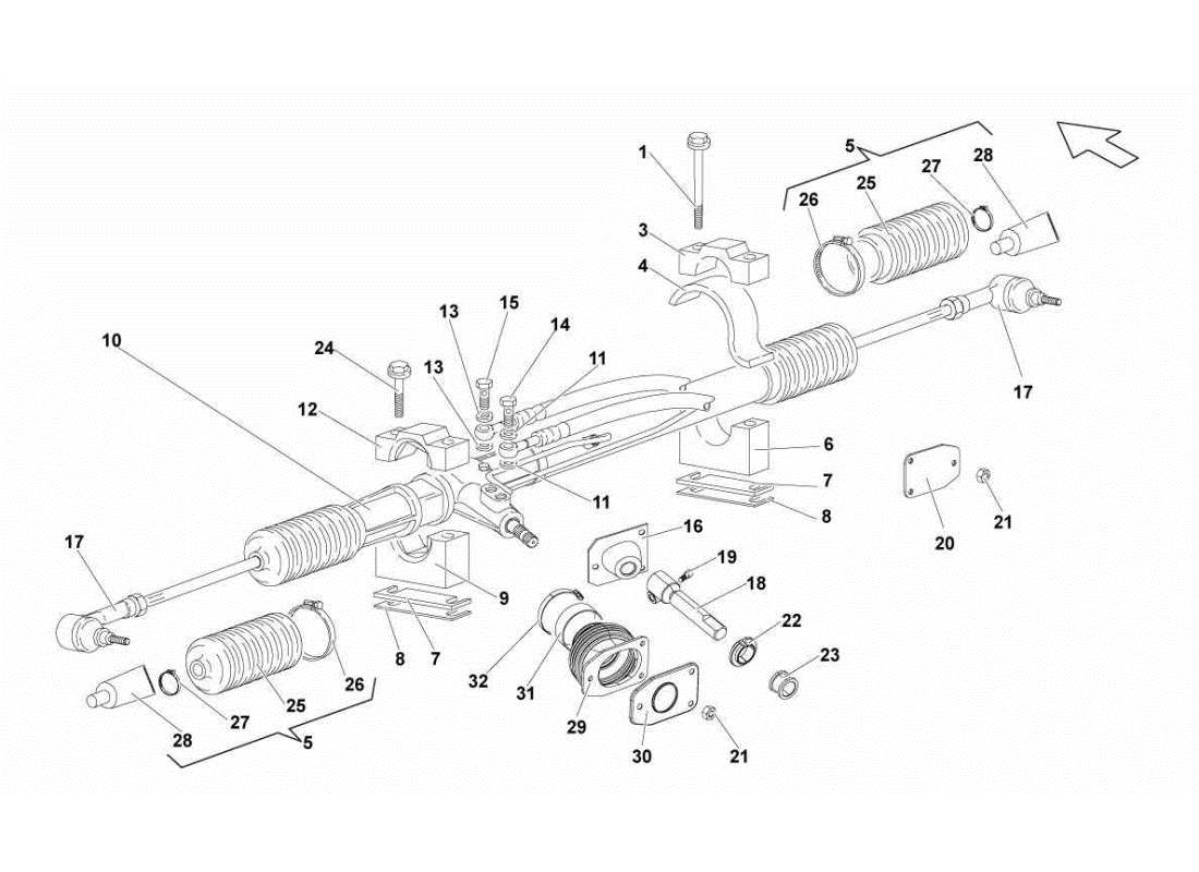 LAMBORGHINI GALLARDO STS II SC STEERING RACK PART DIAGRAM lamborghini gallardo sts ii sc steering rack part diagram