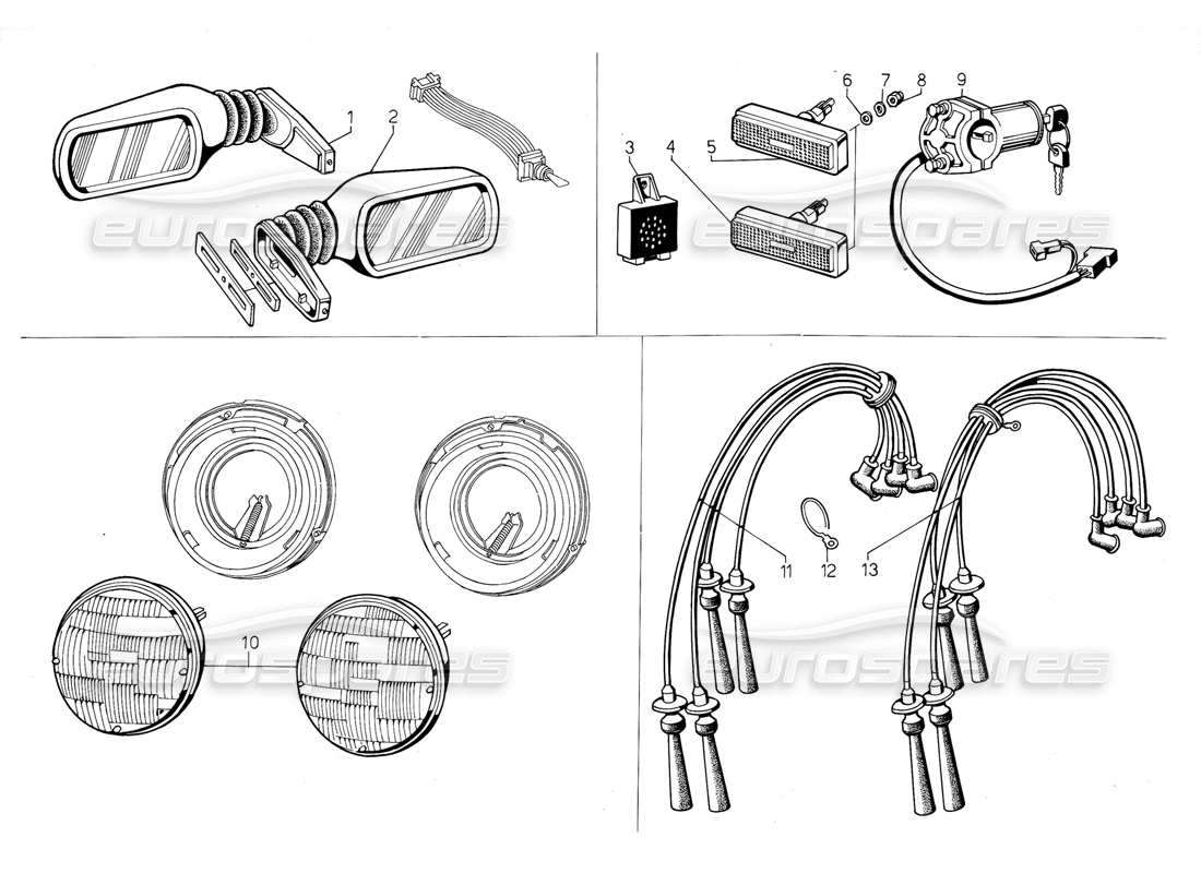 a part diagram from the lamborghini jalpa 3.5 (1984) parts catalogue